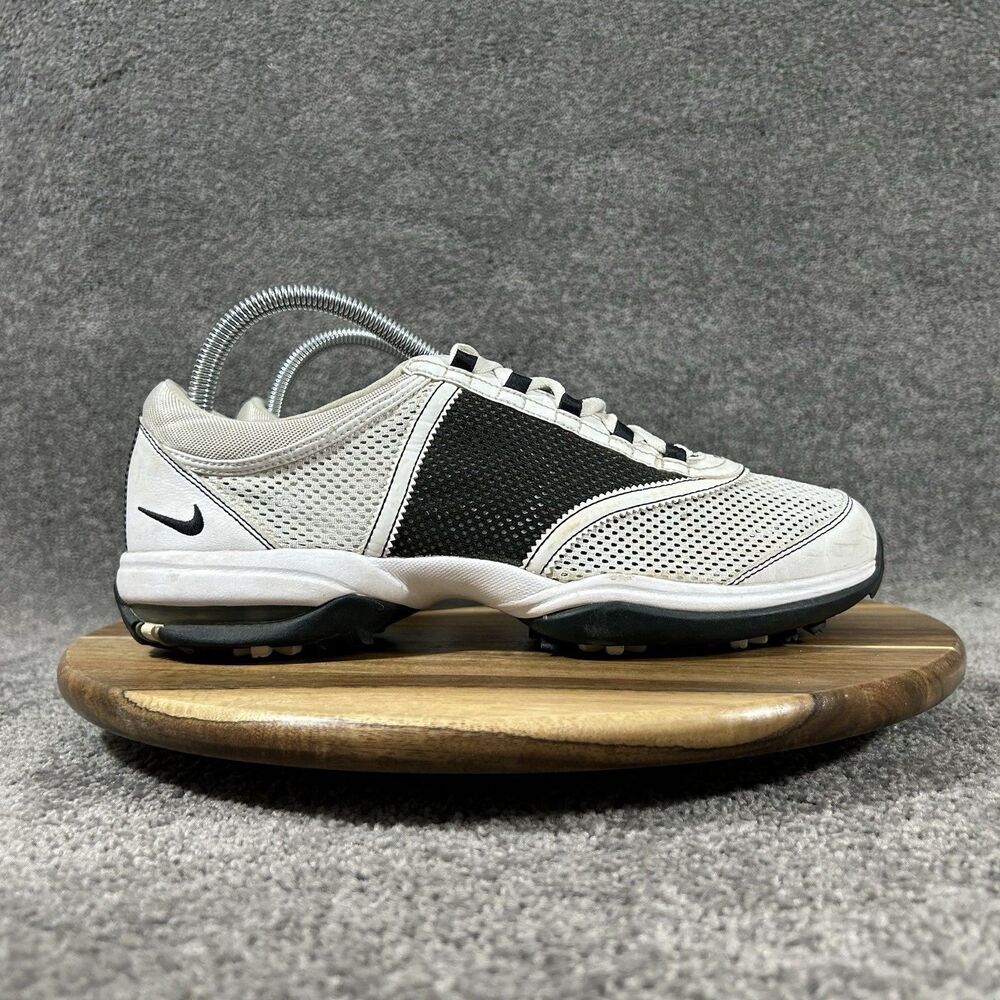 Nike Air Channel Tac Tongue-Less 335942-101 Women's Size 9 White Golf Shoes Used